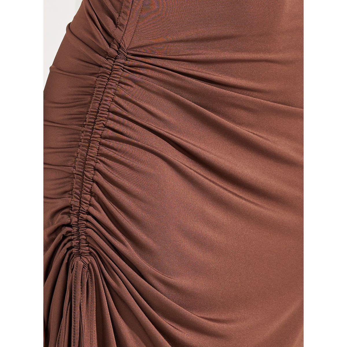 فستان بديكون طويل بتفاصيل مزمومة كولورفول × ستايلي-women-clothing-dresses-image-3