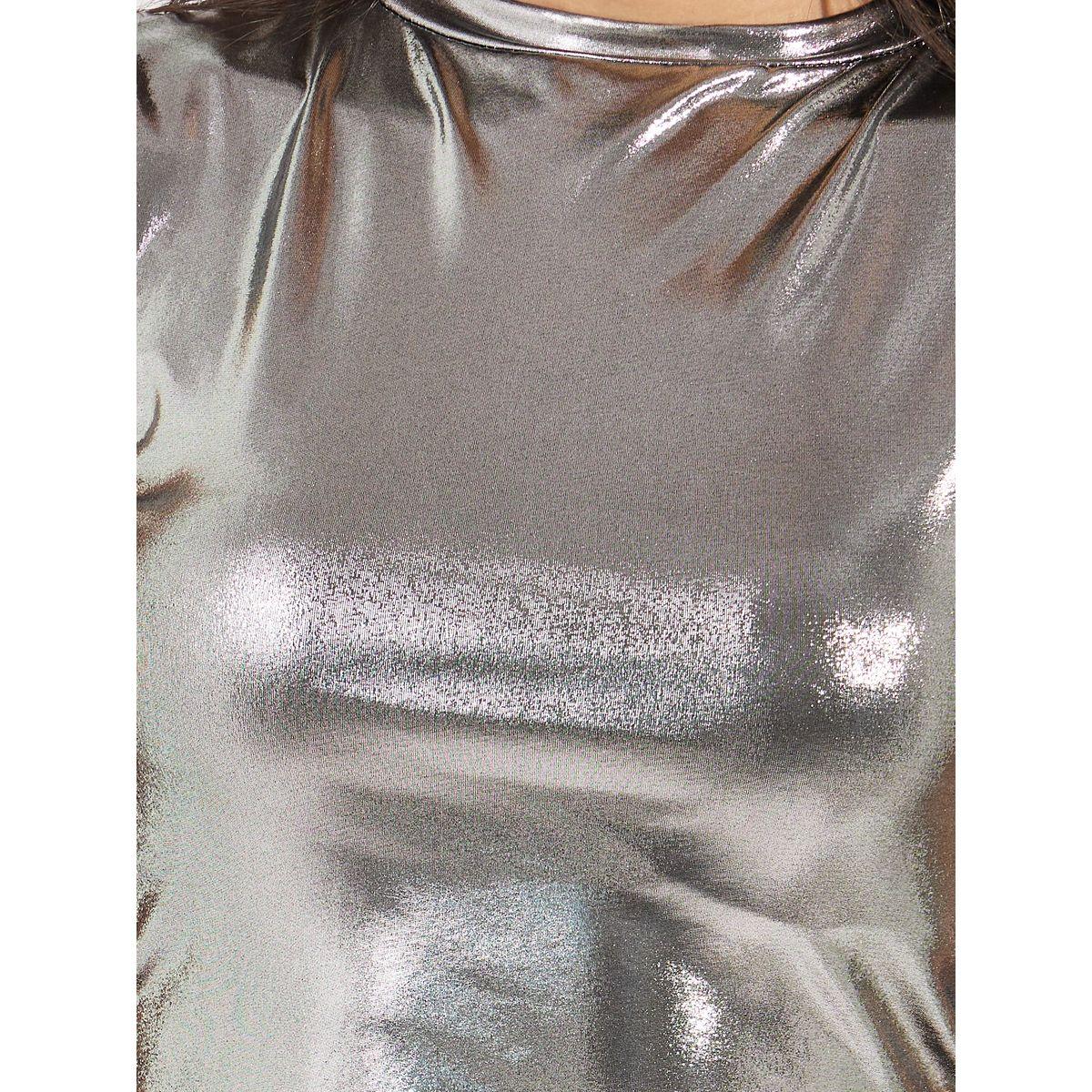 Colorful X Styli  Metallic High Neck Crop Top-women-clothing-shirtsandblouses-blouses-image-3