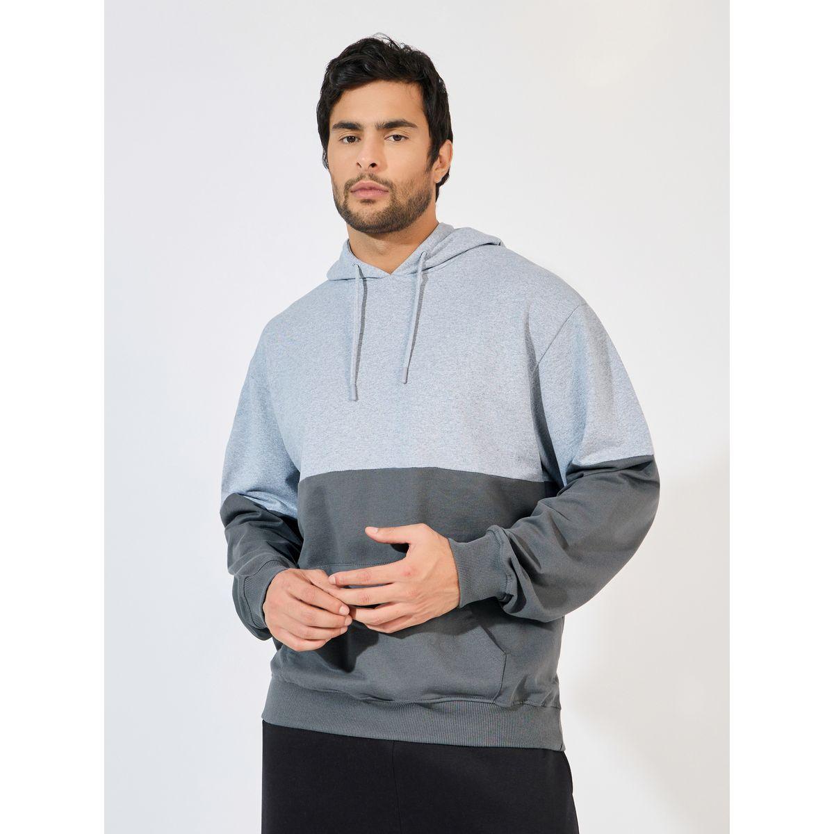 Styli Eco Earth Relaxed Fit Color Block Terry Hoodie-men-winterwear-hoodiesandsweatshirts-image-1