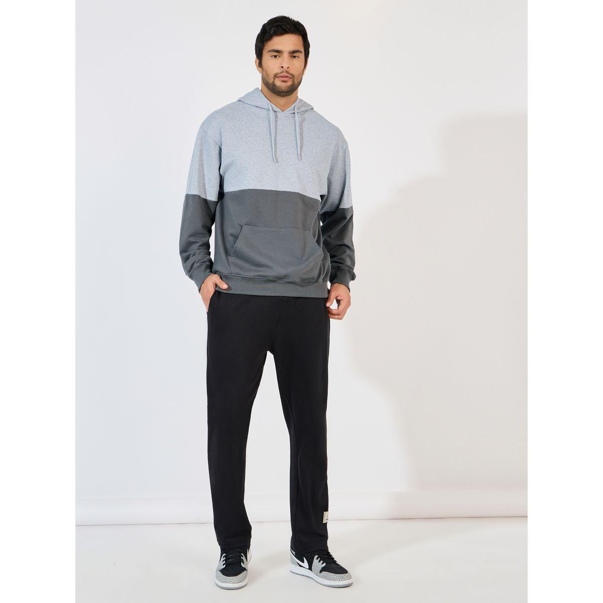 Styli Eco Earth Relaxed Fit Color Block Terry Hoodie-men-winterwear-hoodiesandsweatshirts-image-2