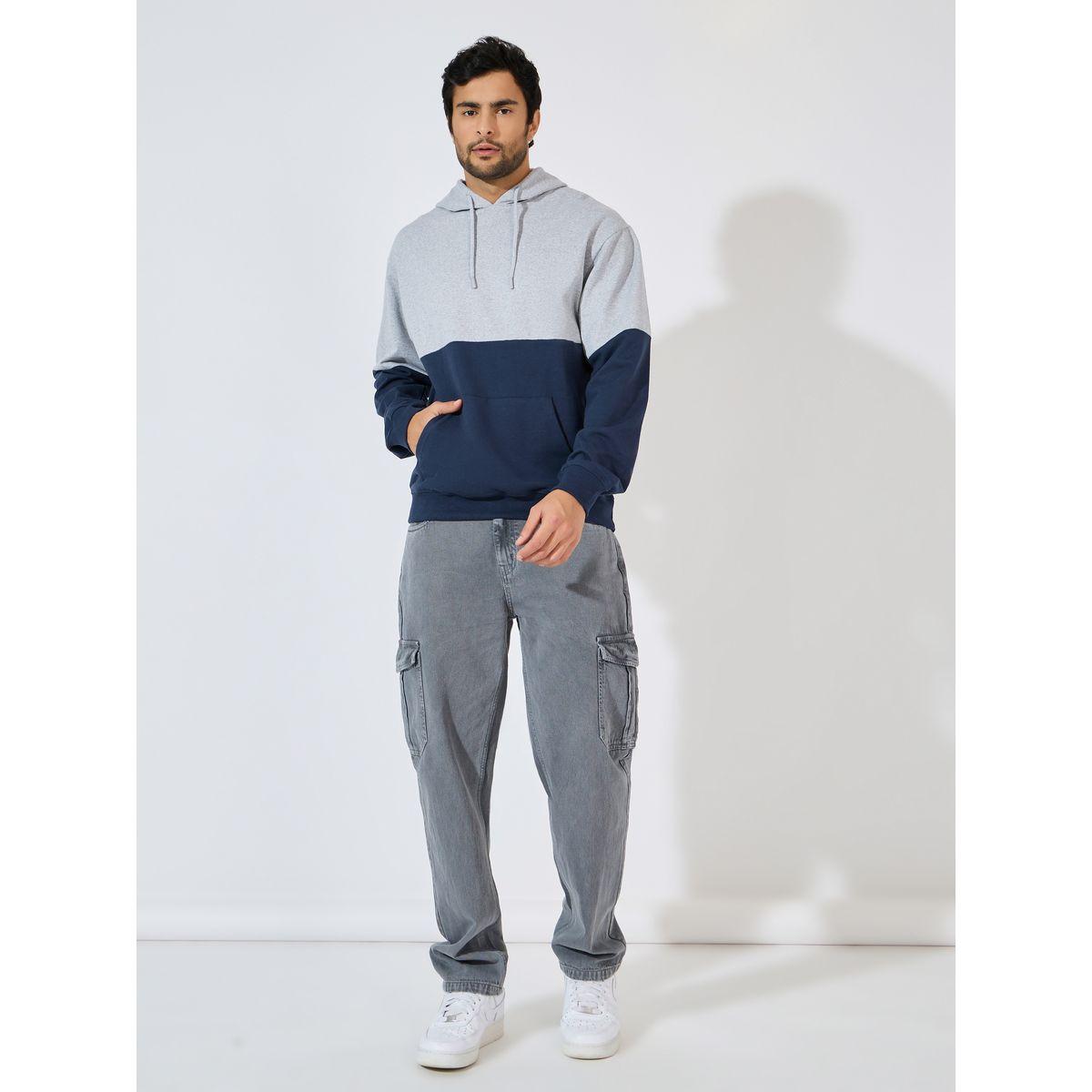 Styli Eco Earth Relaxed Fit Color Block Terry Hoodie-men-winterwear-hoodiesandsweatshirts-image-2