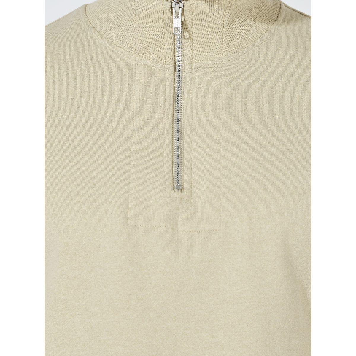 Styli Quarter Zip Relaxed Sweatshirt In Fleece With Front Seam Detail-men-winterwear-hoodiesandsweatshirts-image-3