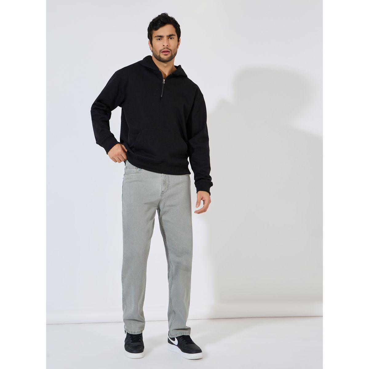 Styli Quarter Zip Relaxed Fit Fleece Hoodie-men-winterwear-hoodiesandsweatshirts-image-2