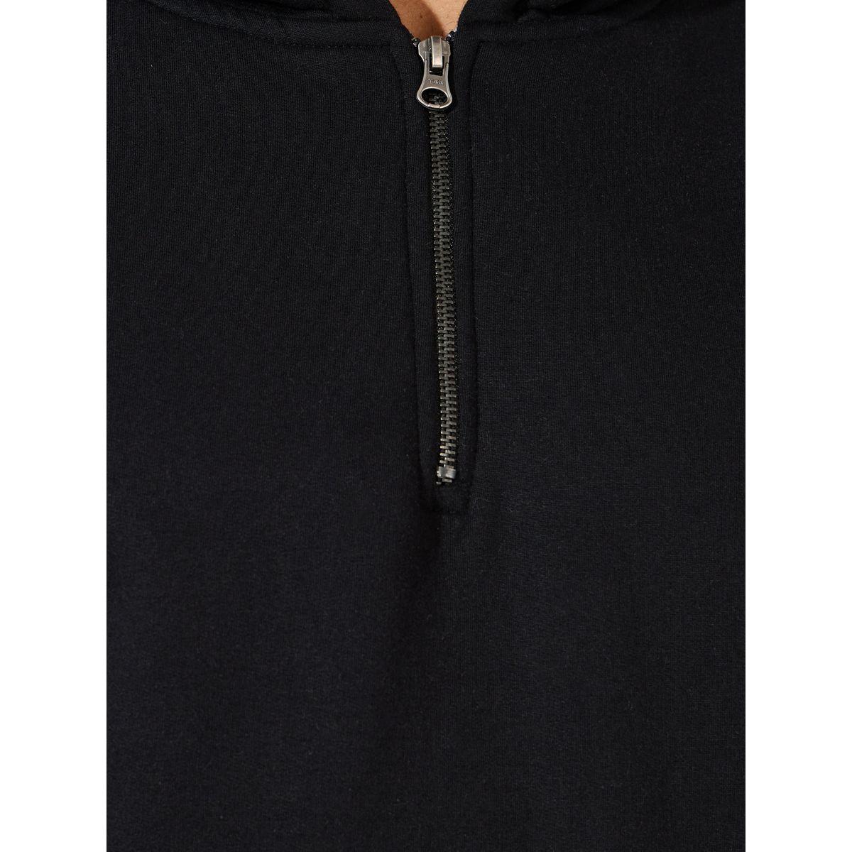 Styli Quarter Zip Relaxed Fit Fleece Hoodie-men-winterwear-hoodiesandsweatshirts-image-3