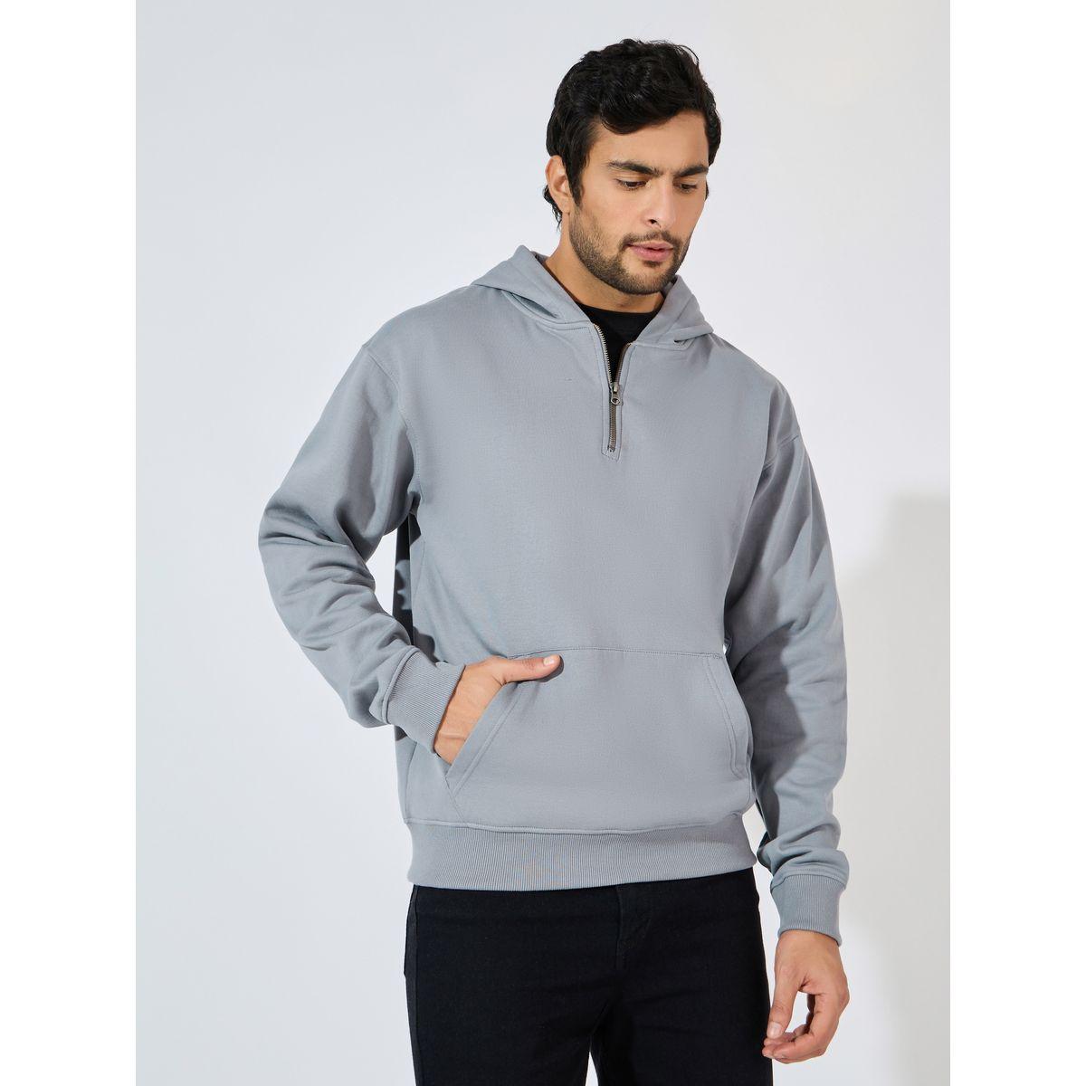 هودي فليس بقصة مريحة وسحَّاب غلق-men-winterwear-hoodiesandsweatshirts-image-1
