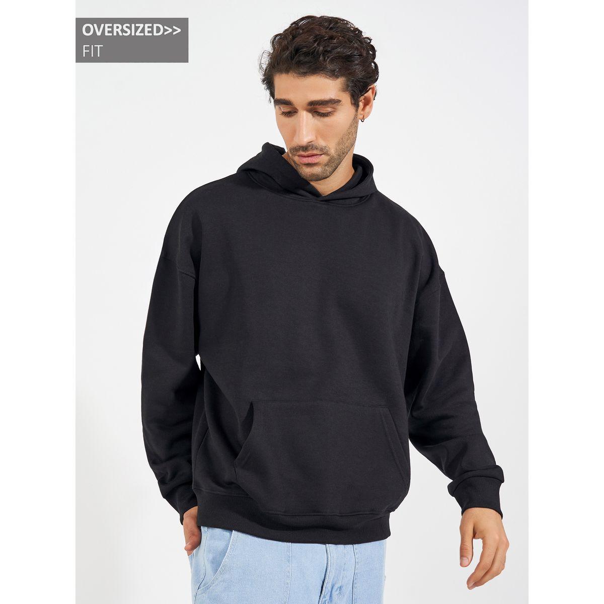 Styli Oversized Fleece Kangaroo Pocket Heavyweight Hoodie-men-winterwear-hoodiesandsweatshirts-image-1