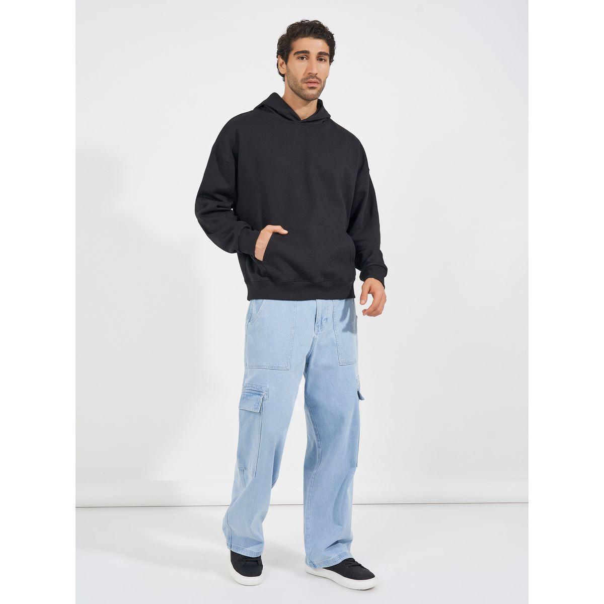 Styli Oversized Fleece Kangaroo Pocket Heavyweight Hoodie-men-winterwear-hoodiesandsweatshirts-image-2