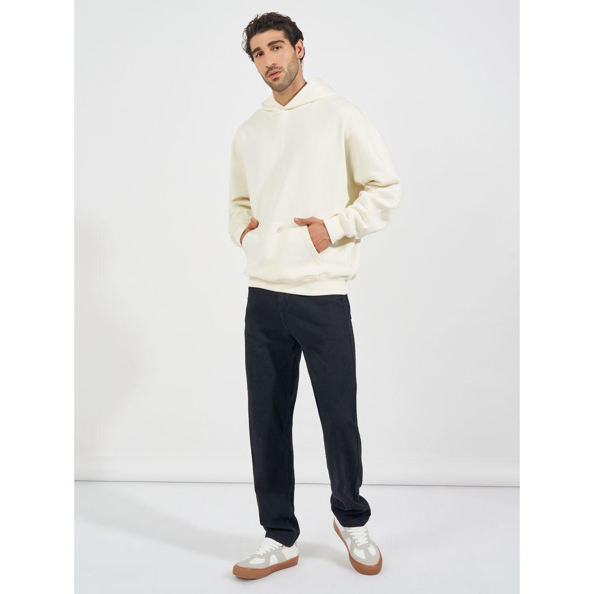هودي فليس فضفاض بجيوب كانجارو-men-winterwear-hoodiesandsweatshirts-image-2
