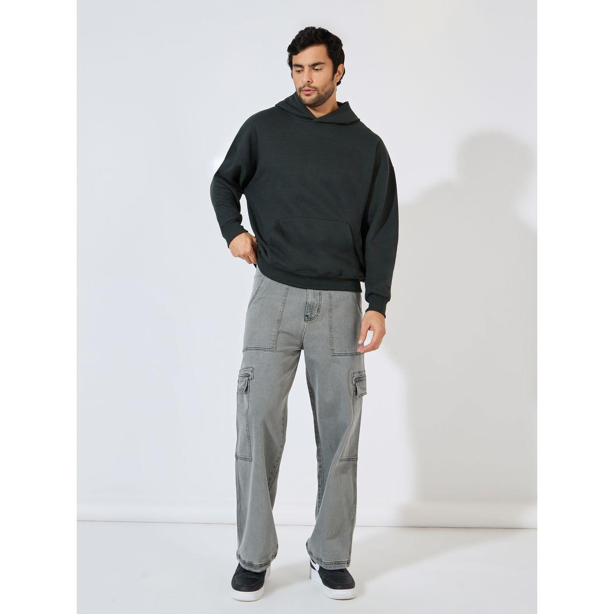 Styli Oversized Fleece Kangaroo Pocket Heavy Weight Hoodie-men-winterwear-hoodiesandsweatshirts-image-2