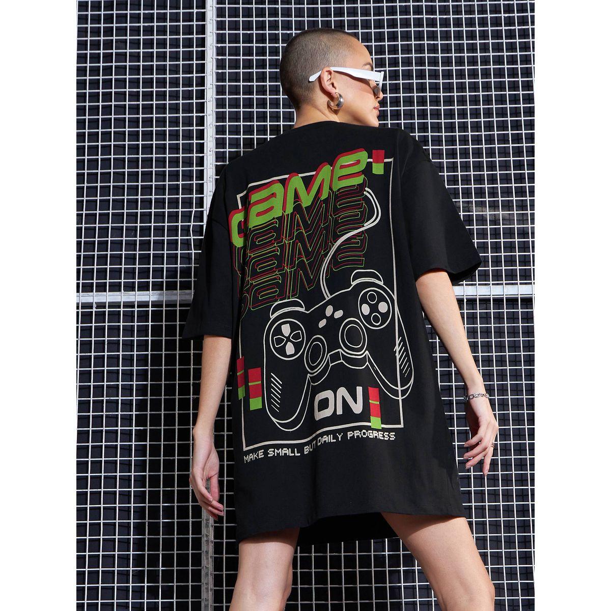 Sassafras X Styli  Game On Graphic Print Oversized T-Shirt Dress-women-clothing-dresses-image-1