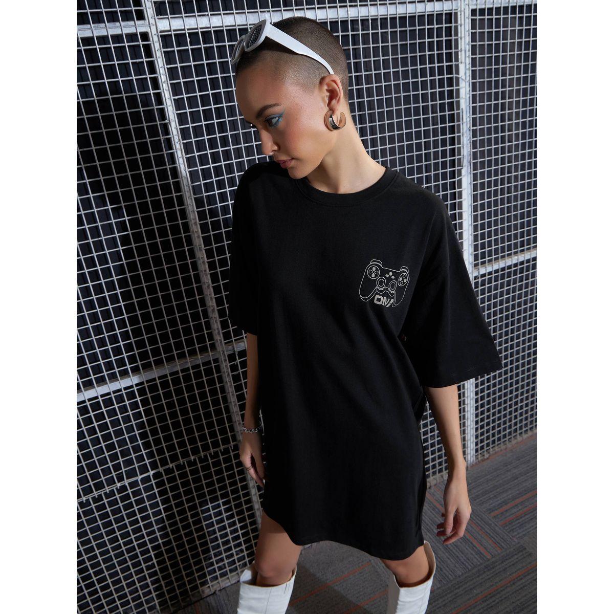 Sassafras X Styli  Game On Graphic Print Oversized T-Shirt Dress-women-clothing-dresses-image-3