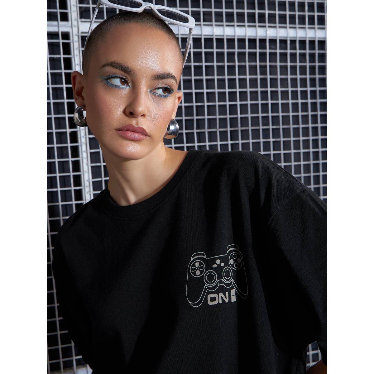 Sassafras X Styli  Game On Graphic Print Oversized T-Shirt Dress-women-clothing-dresses-image-4