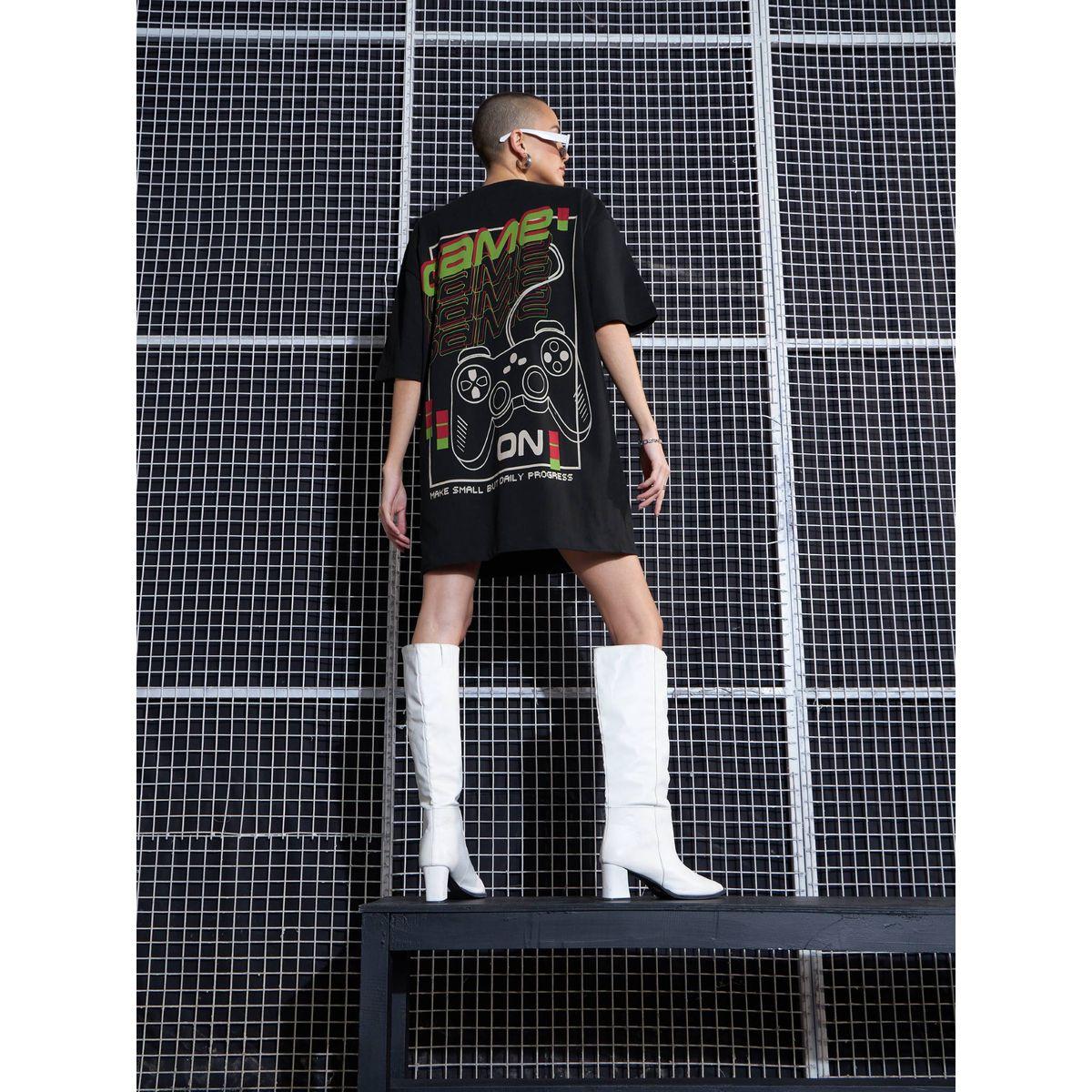 Sassafras X Styli  Game On Graphic Print Oversized T-Shirt Dress-women-clothing-dresses-image-9