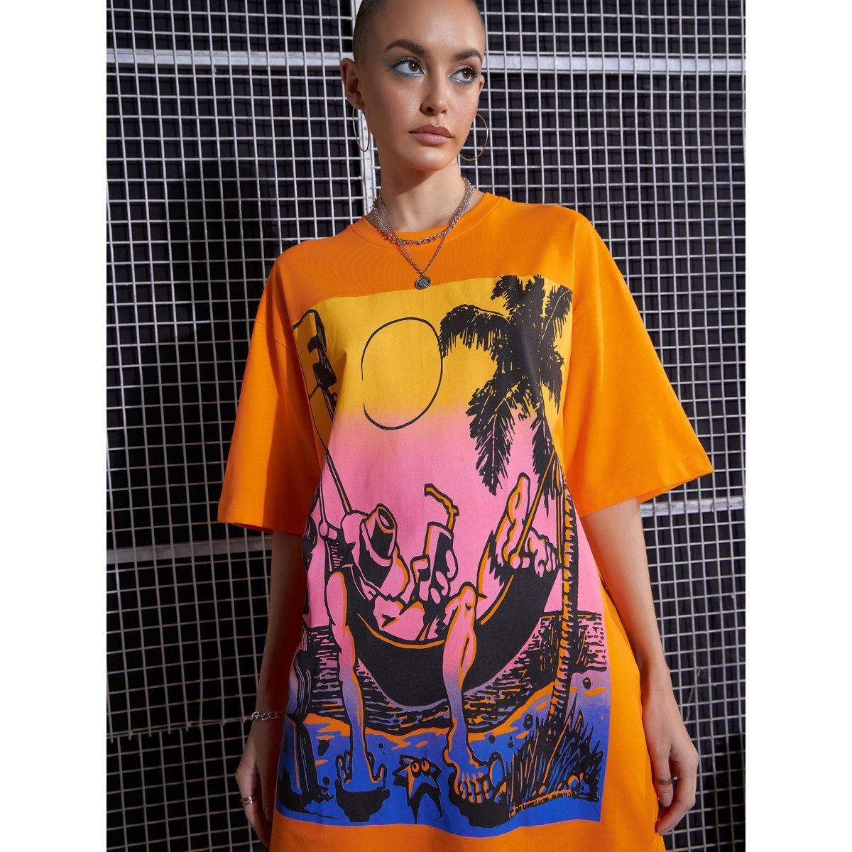 Sassafras X Styli  Florida Graphic Print Oversized T-Shirt Dress-women-clothing-dresses-image-4