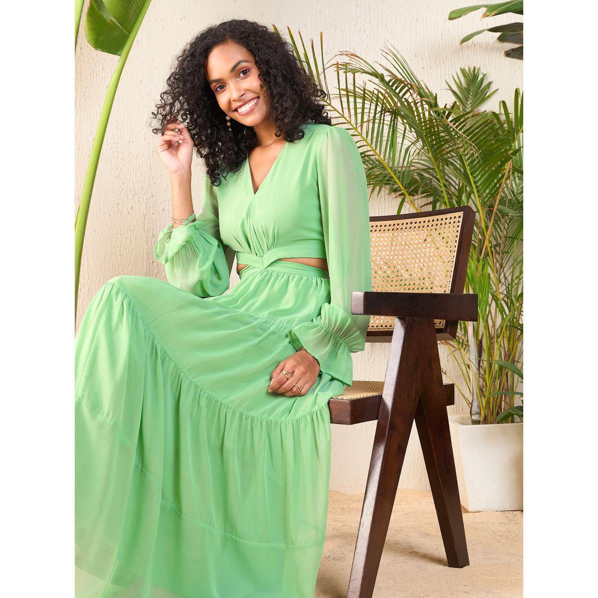 فستان طويل مزين بفتحات وطبقات ساسافراس × ستايلي-women-clothing-dresses-image-2