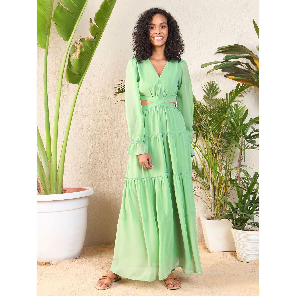 فستان طويل مزين بفتحات وطبقات ساسافراس × ستايلي-women-clothing-dresses-image-6