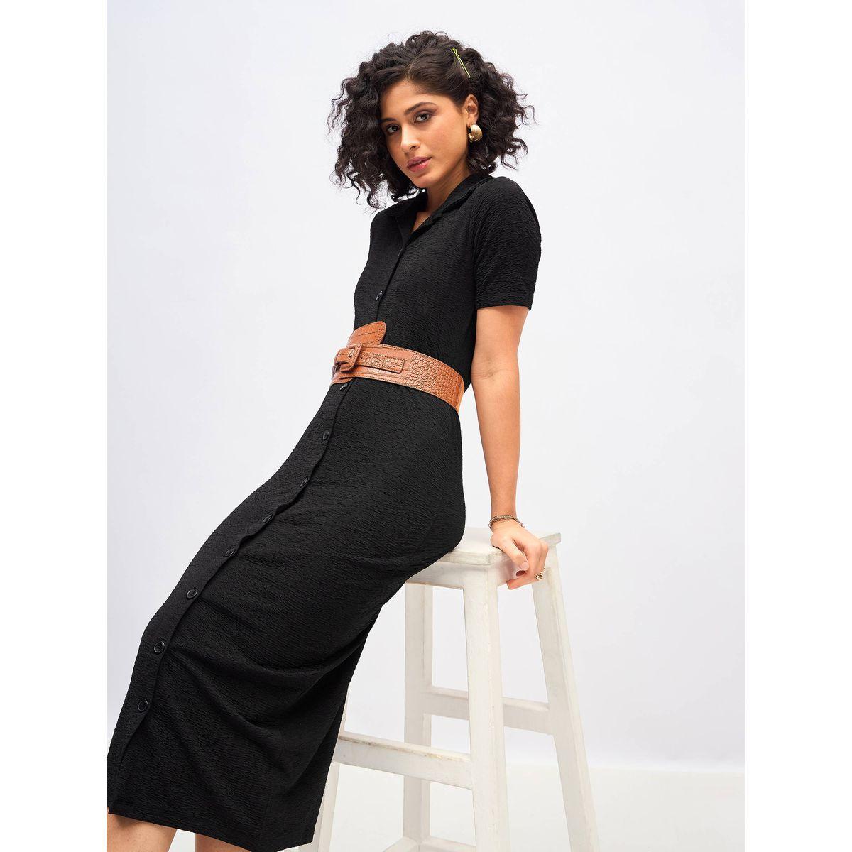 Sassafras X Styli  Knitted Front Button Bodycon Midi Dress-women-clothing-dresses-image-2