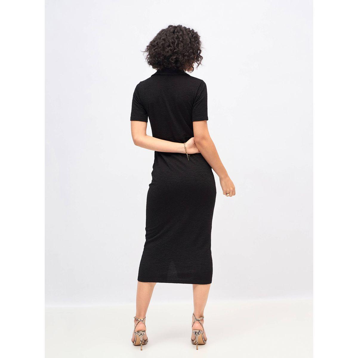 Sassafras X Styli  Knitted Front Button Bodycon Midi Dress-women-clothing-dresses-image-5