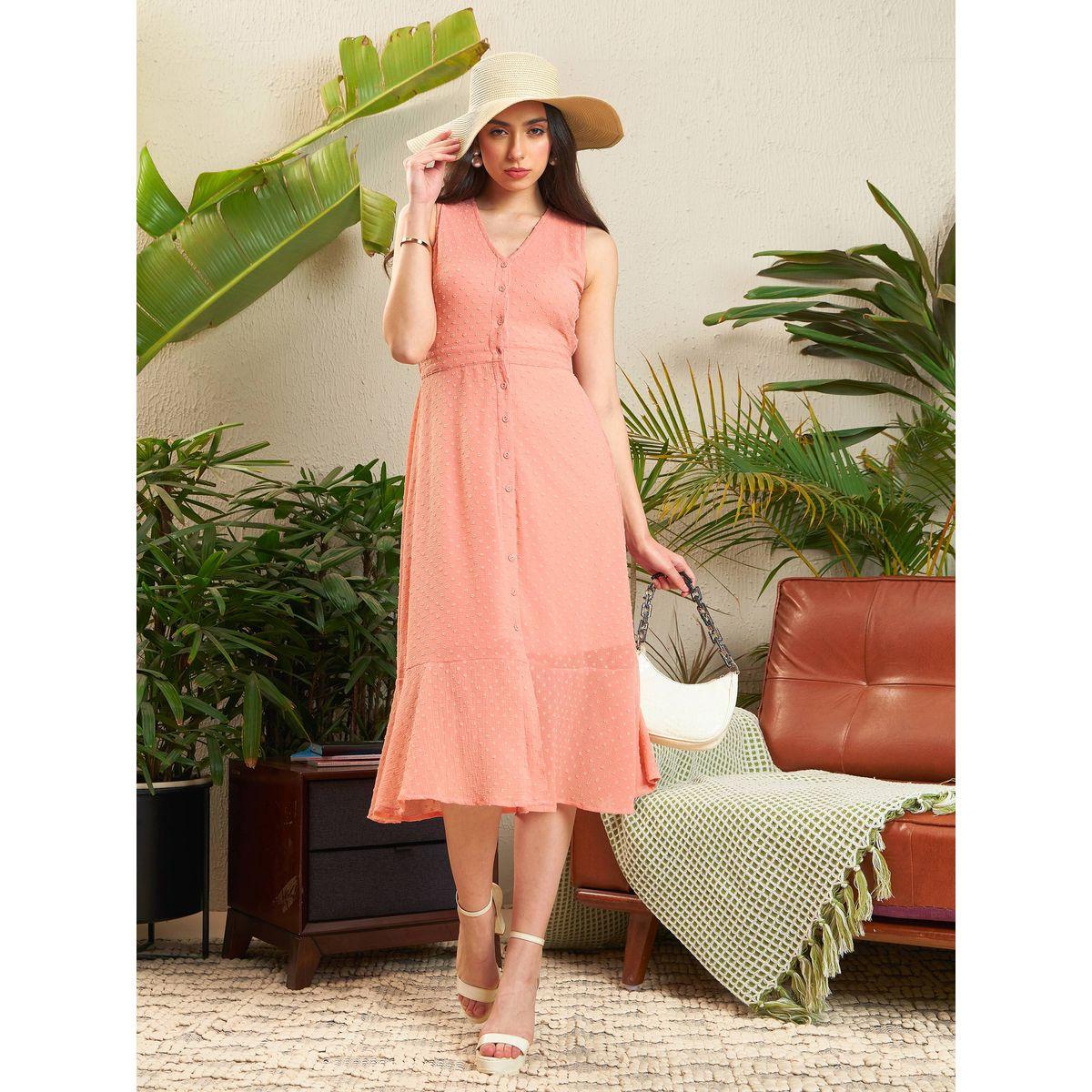 Sassafras X Styli  Dobby Frill Hem Midi Dress-women-clothing-dresses-image-1