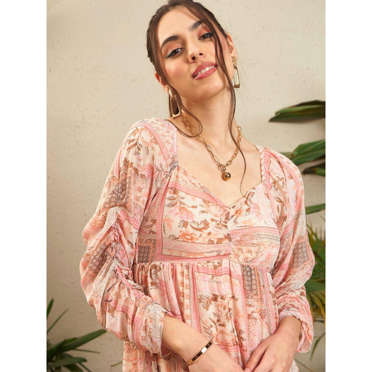 فستان ميدي بياقة على شكل قلب ساسافراس × ستايلي-women-clothing-dresses-image-4