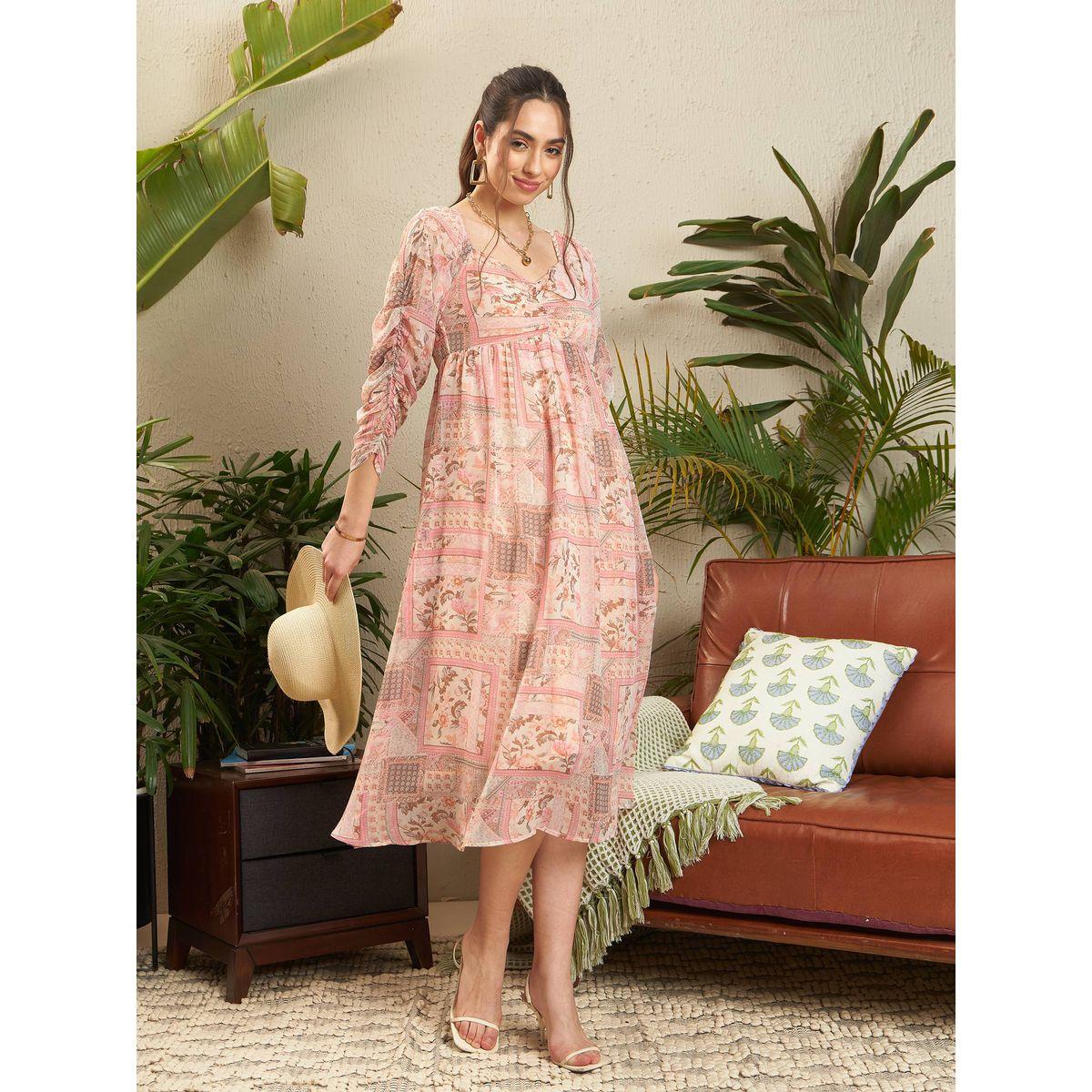 فستان ميدي بياقة على شكل قلب ساسافراس × ستايلي-women-clothing-dresses-image-6