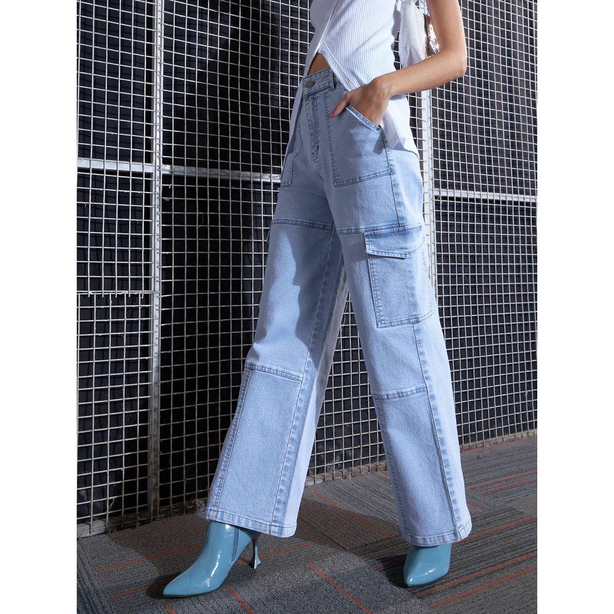Sassafras X Styli  Cargo Straight Jeans with Belt Loops-women-clothing-bottoms-jeans-image-3