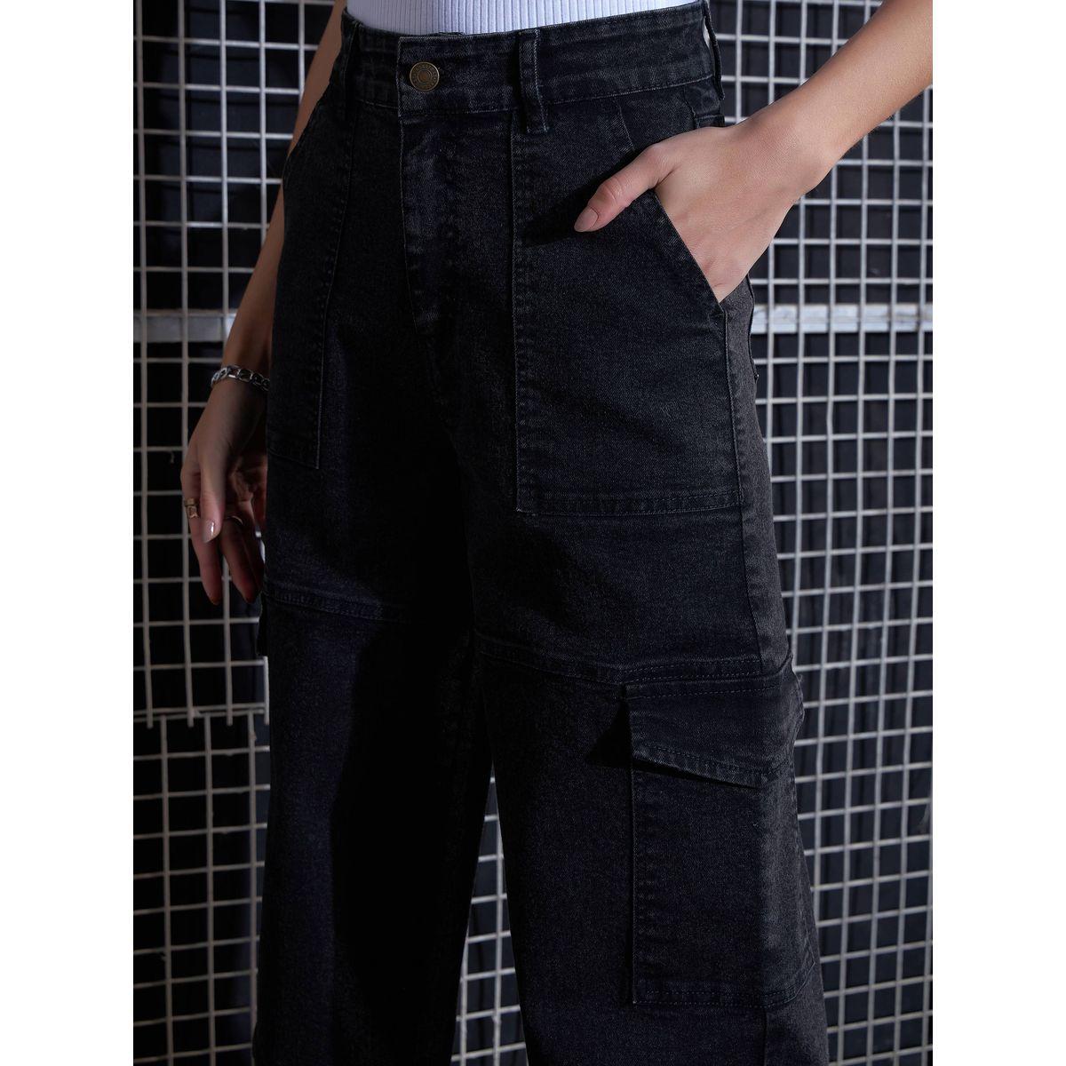 Sassafras X Styli  Cargo Straight Jeans with Belt Loops-women-clothing-bottoms-jeans-image-4