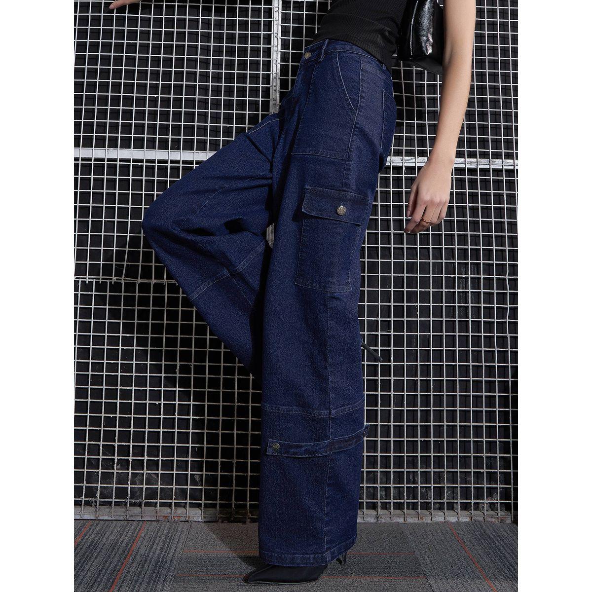 Sassafras X Styli  Cargo Straight Jeans with Hem Strap-women-clothing-bottoms-jeans-image-1
