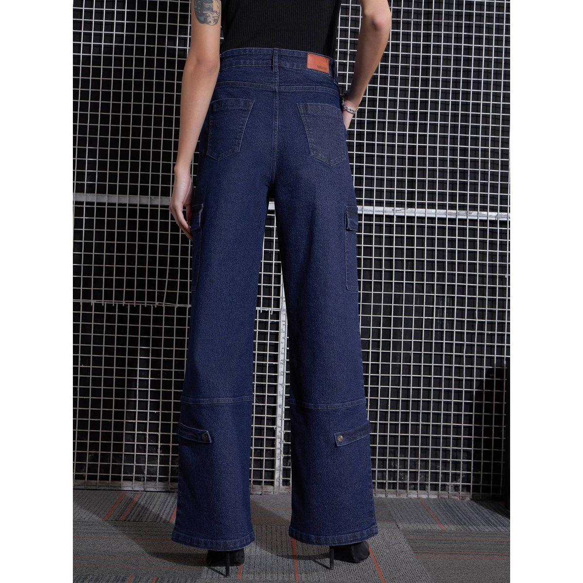 جينز كارجو بقصة مستقيمة مع ازرار ساسافراس × ستايلي-women-clothing-bottoms-jeans-image-5