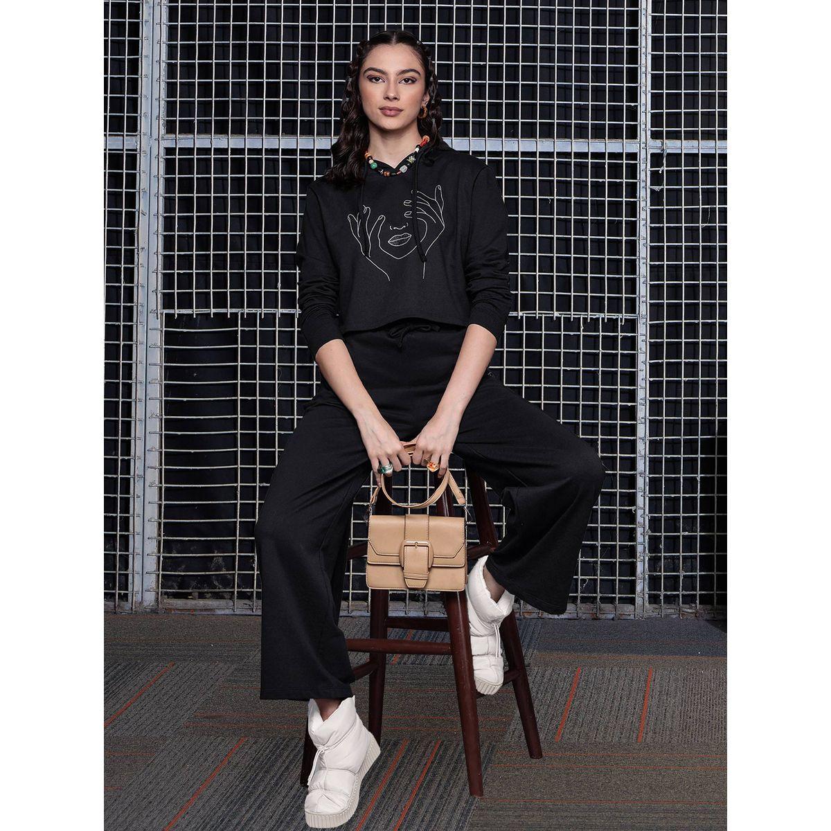 بنطال تيري رياضي برباط خصر ساسافراس × ستايلي-women-clothing-bottoms-trousers-image-2