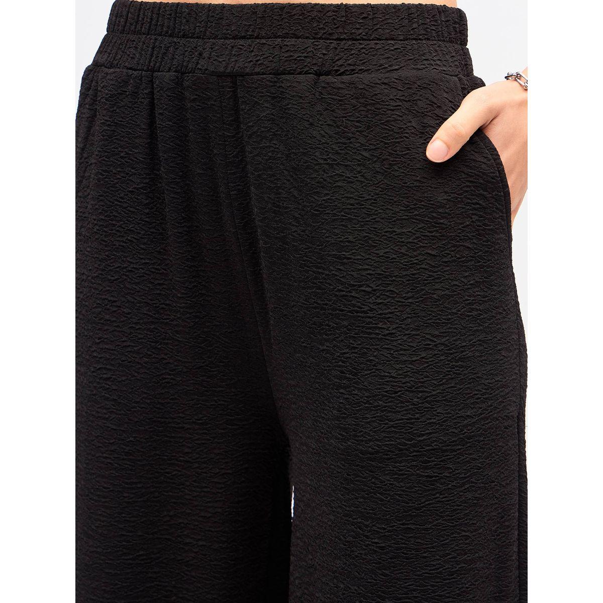 طقم منسق من بنطال بارجل واسعة مع بلوزة بتفاصيل بارزة الملمس ساسافراس × ستايلي-women-clothing-coordsets-image-5