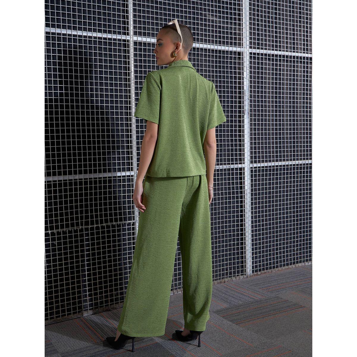 طقم منسق من بنطال بارجل واسعة مع بلوزة بتفاصيل بارزة الملمس ساسافراس × ستايلي-women-clothing-coordsets-image-6