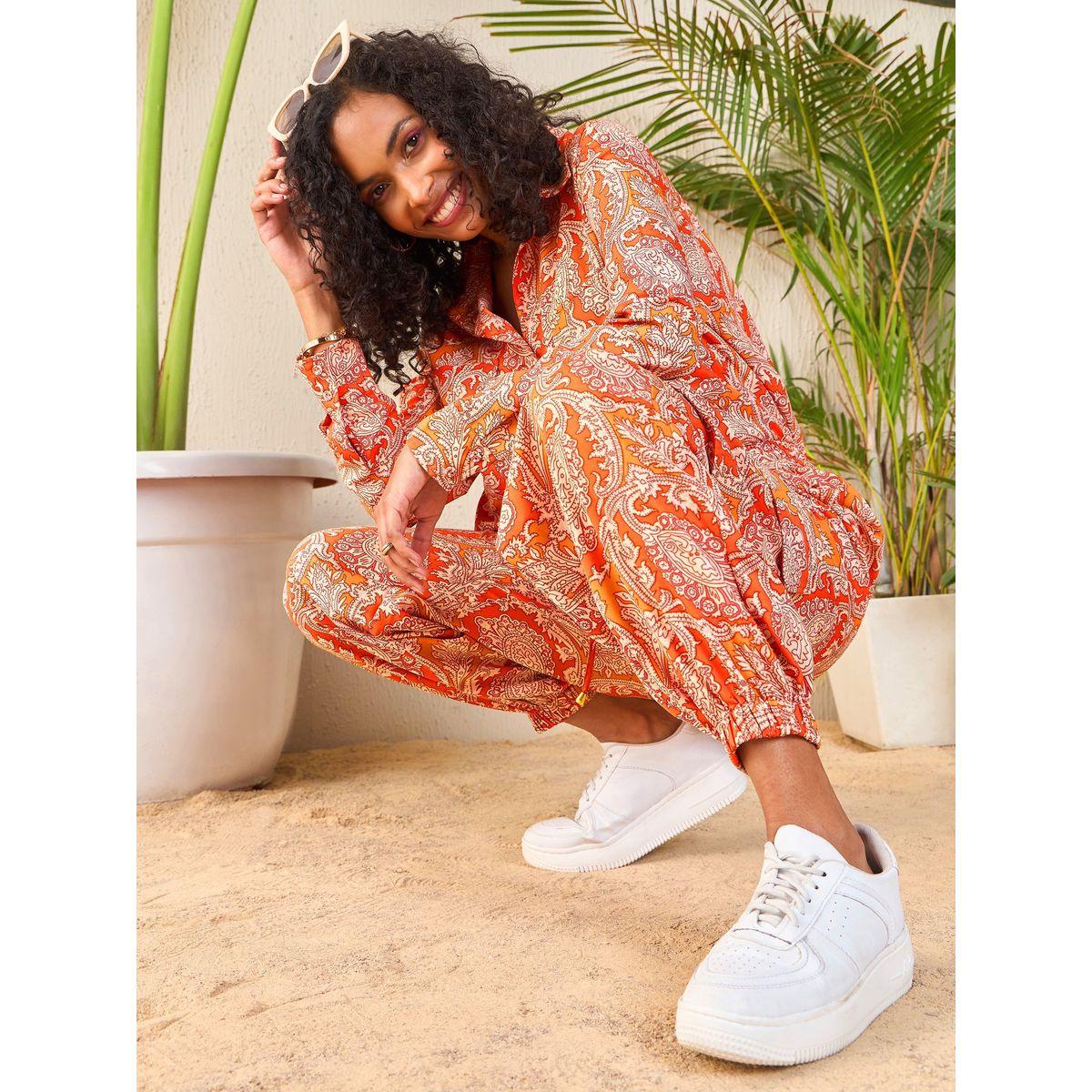 Sassafras X Styli  All Over Print Longline Shirt & Cargo Joggers Co-Ords-women-clothing-coordsets-image-2