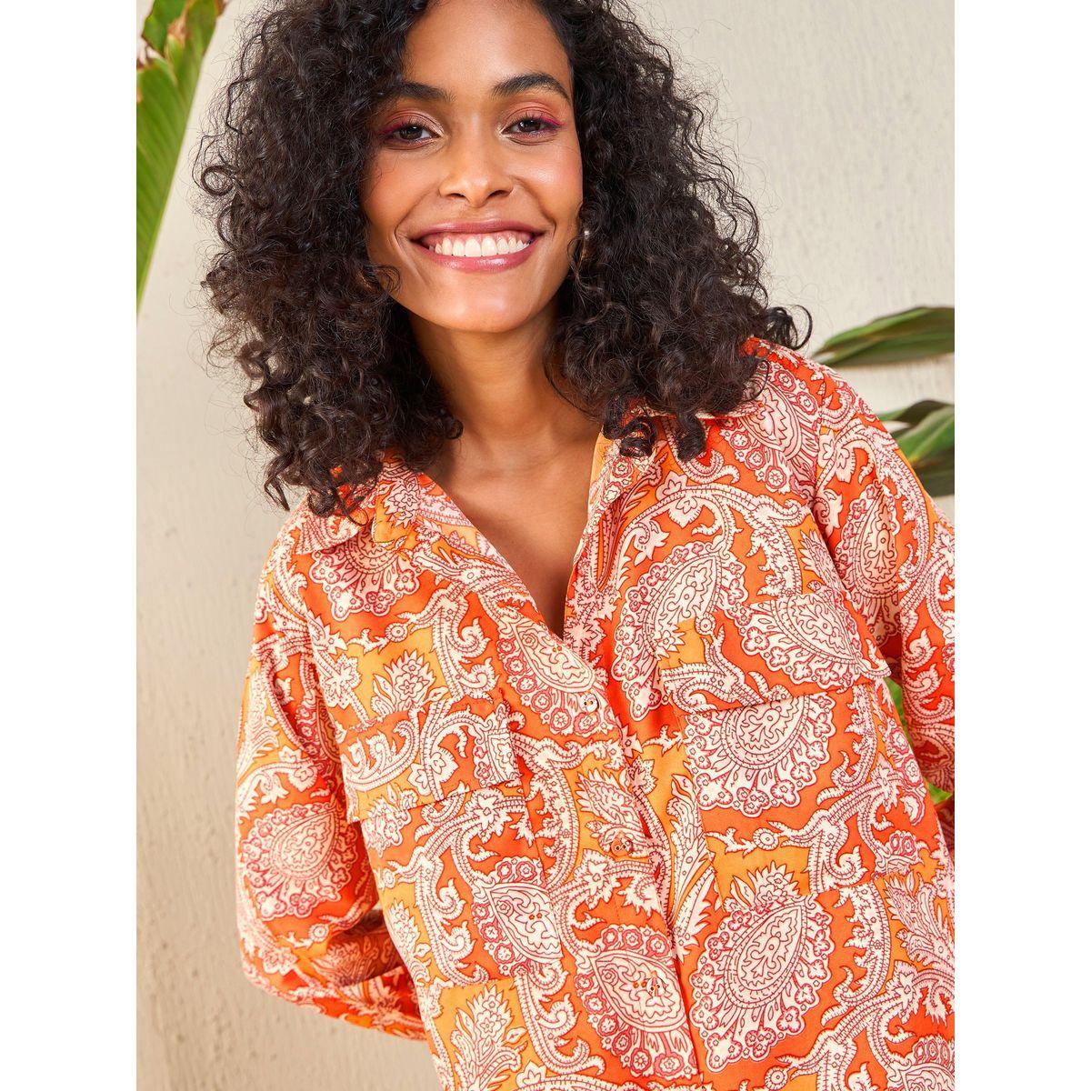 Sassafras X Styli  All Over Print Longline Shirt & Cargo Joggers Co-Ords-women-clothing-coordsets-image-4