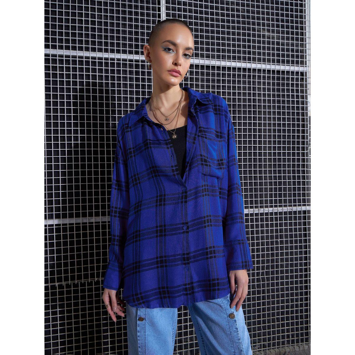 Sassafras X Styli  Yarn Dyed Check Oversized Shirt-women-clothing-shirtsandblouses-shirts-image-1