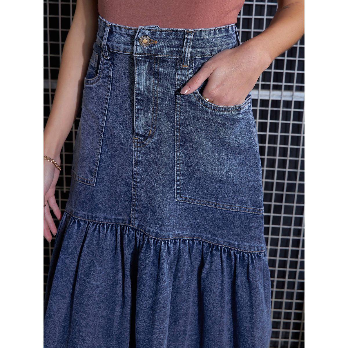 Sassafras X Styli  Denim Flared Midi Skirt-women-clothing-bottoms-skirts-image-4