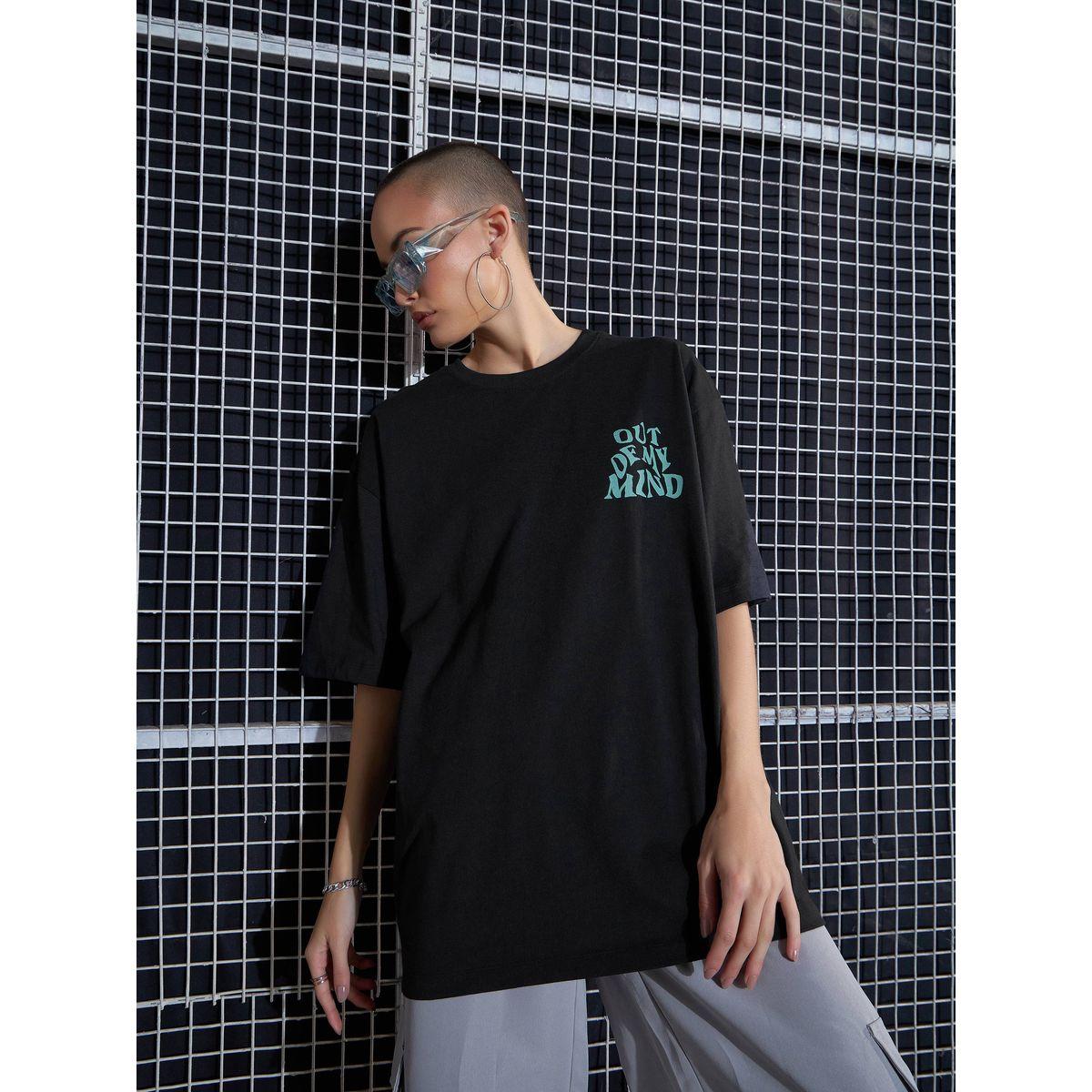 Sassafras X Styli  Oversized Out Of My Mind Graphic Drop Shoulder T-Shirt-women-clothing-tshirts-image-2
