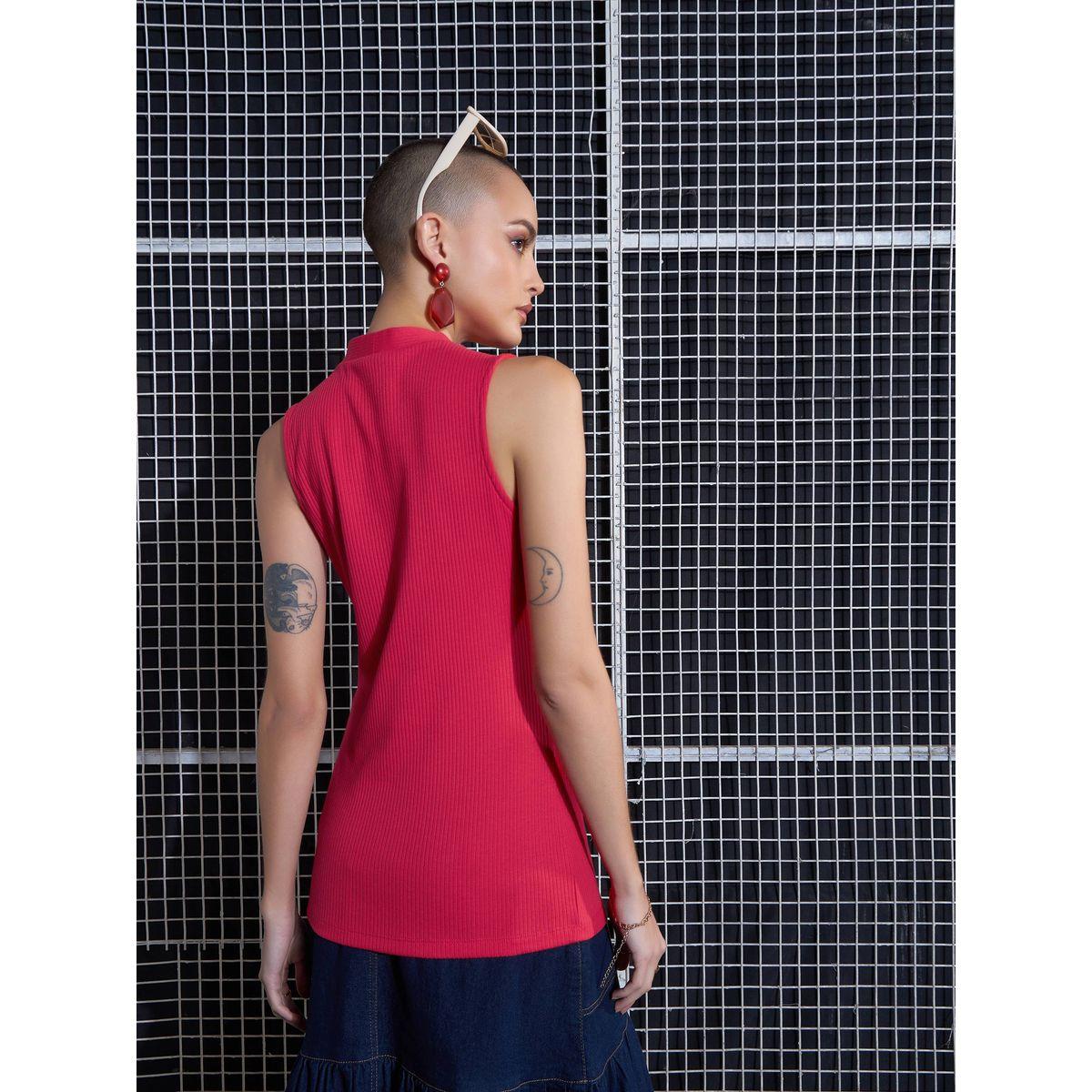 Sassafras X Styli  Rib Front Button Sleeveless Top-women-clothing-shirtsandblouses-blouses-image-5