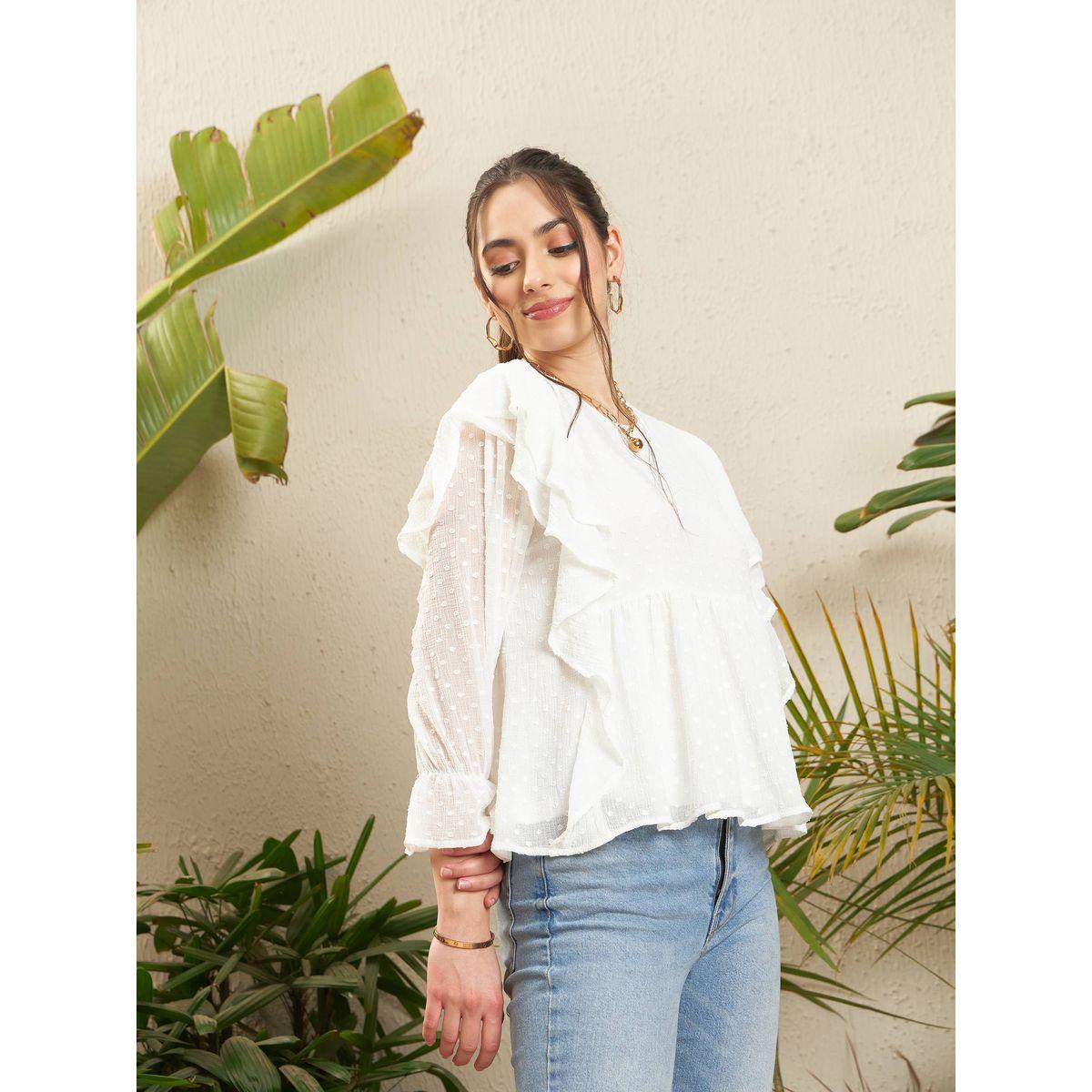 Sassafras X Styli  Dobby Ruffled Peplum Top-women-clothing-shirtsandblouses-blouses-image-3