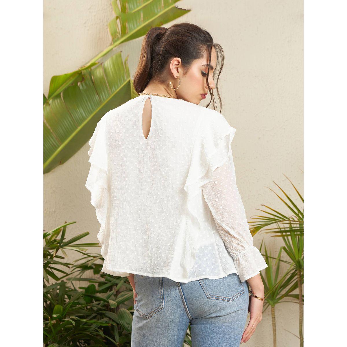 Sassafras X Styli  Dobby Ruffled Peplum Top-women-clothing-shirtsandblouses-blouses-image-5