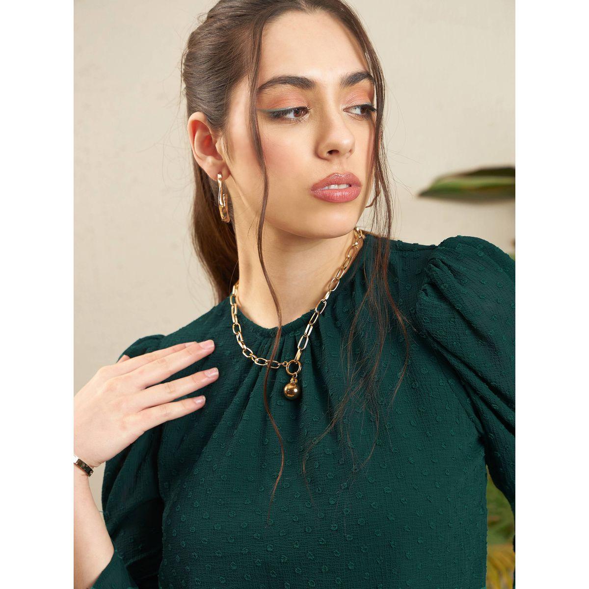 Sassafras X Styli  Dobby Puff Sleeves Regular Top-women-clothing-shirtsandblouses-blouses-image-4