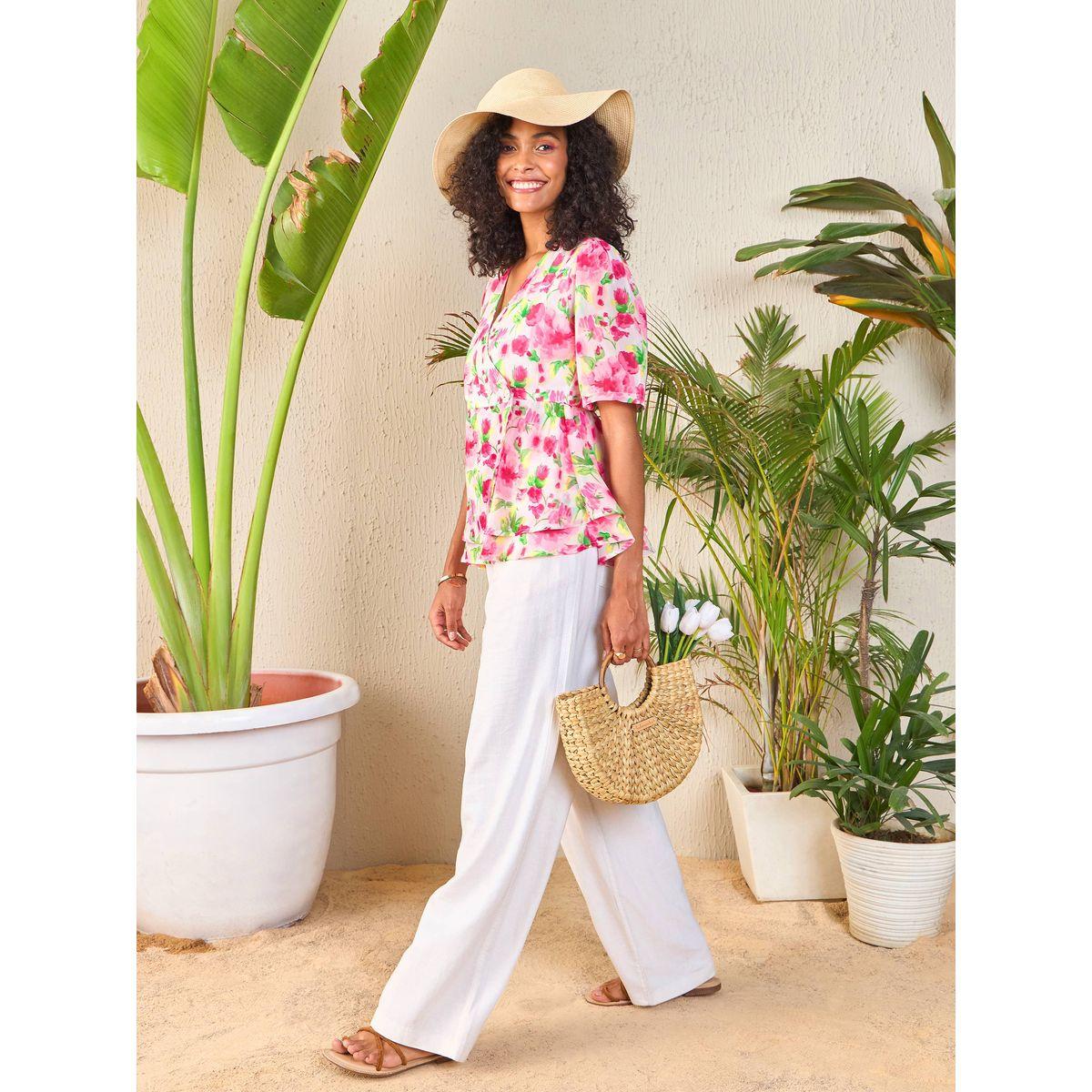 بلوزة بيبلوم بطبعة زهور ونمط لف ساسافراس × ستايلي-women-clothing-shirtsandblouses-blouses-image-2