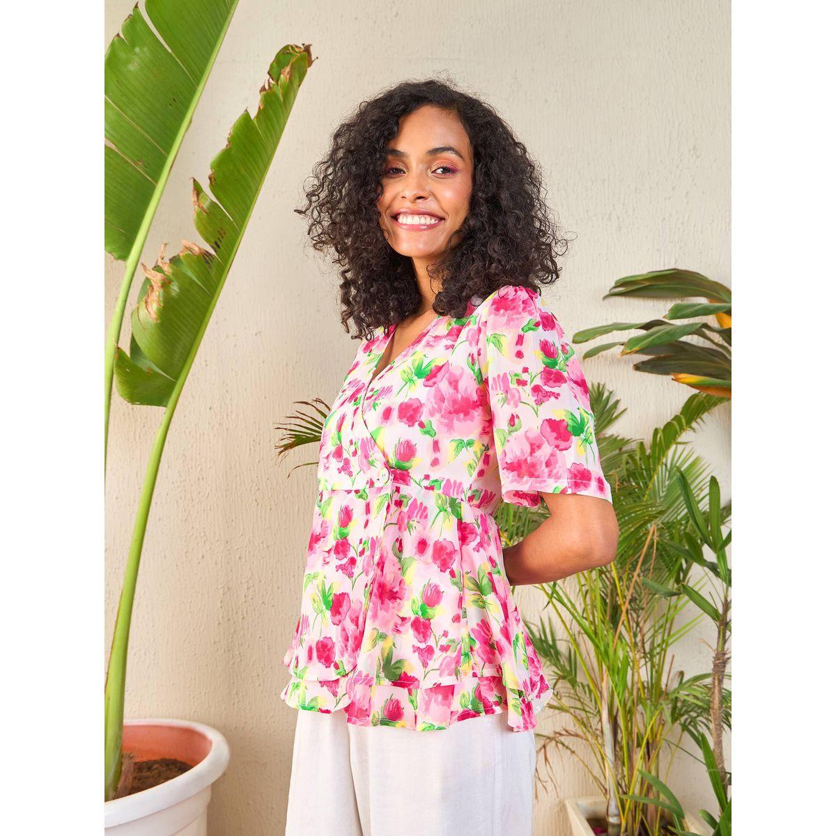 بلوزة بيبلوم بطبعة زهور ونمط لف ساسافراس × ستايلي-women-clothing-shirtsandblouses-blouses-image-3