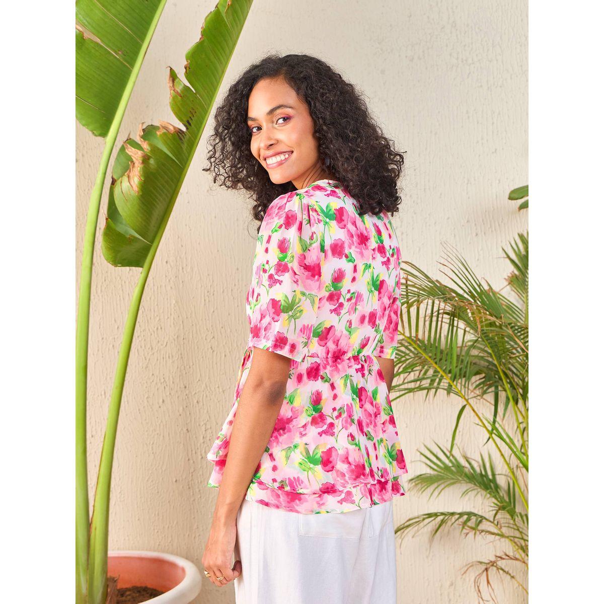 بلوزة بيبلوم بطبعة زهور ونمط لف ساسافراس × ستايلي-women-clothing-shirtsandblouses-blouses-image-5