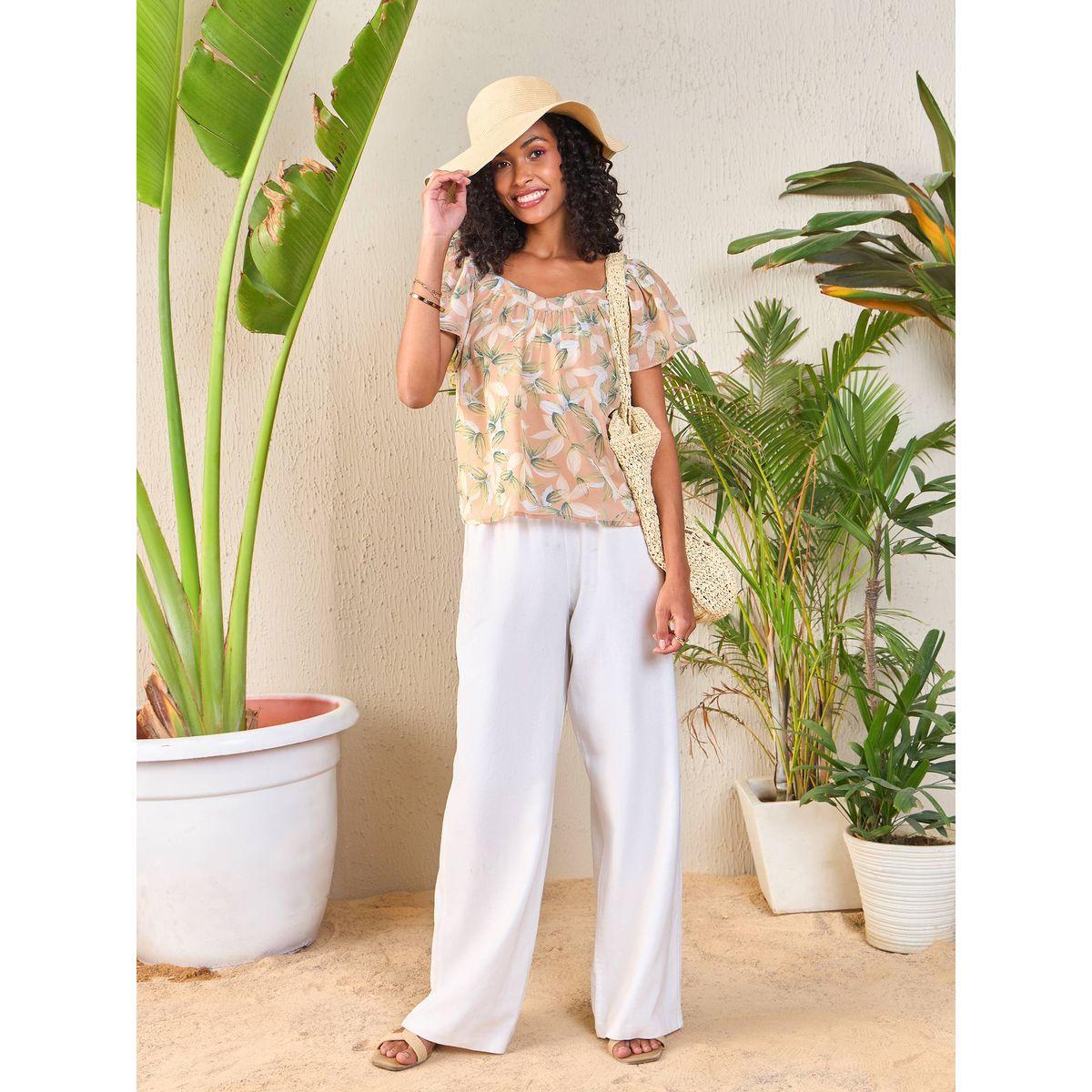 بلوزة مطبعة بزهور مع ياقة بشكل قلب ساسافراس × ستايلي-women-clothing-shirtsandblouses-blouses-image-2
