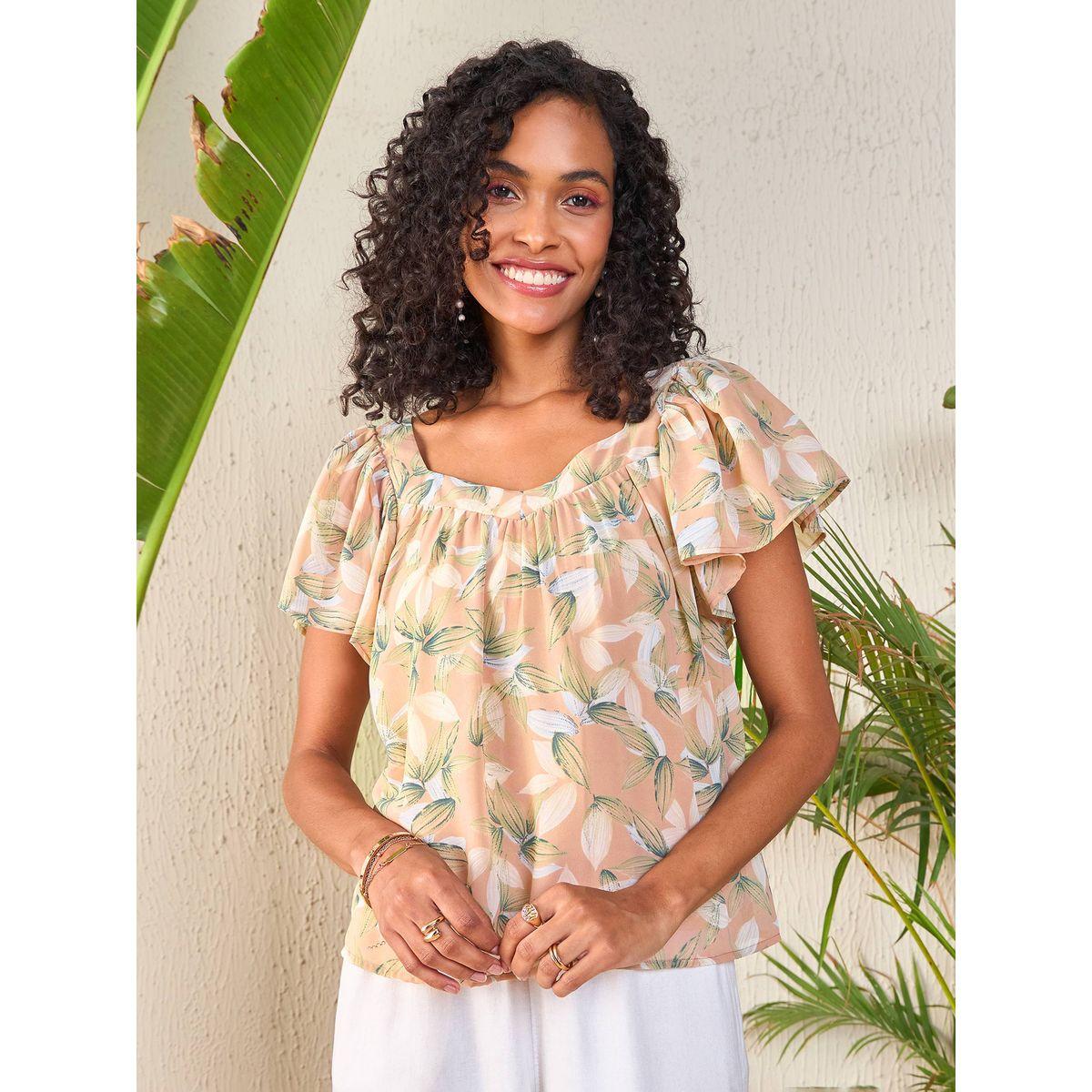 بلوزة مطبعة بزهور مع ياقة بشكل قلب ساسافراس × ستايلي-women-clothing-shirtsandblouses-blouses-image-6