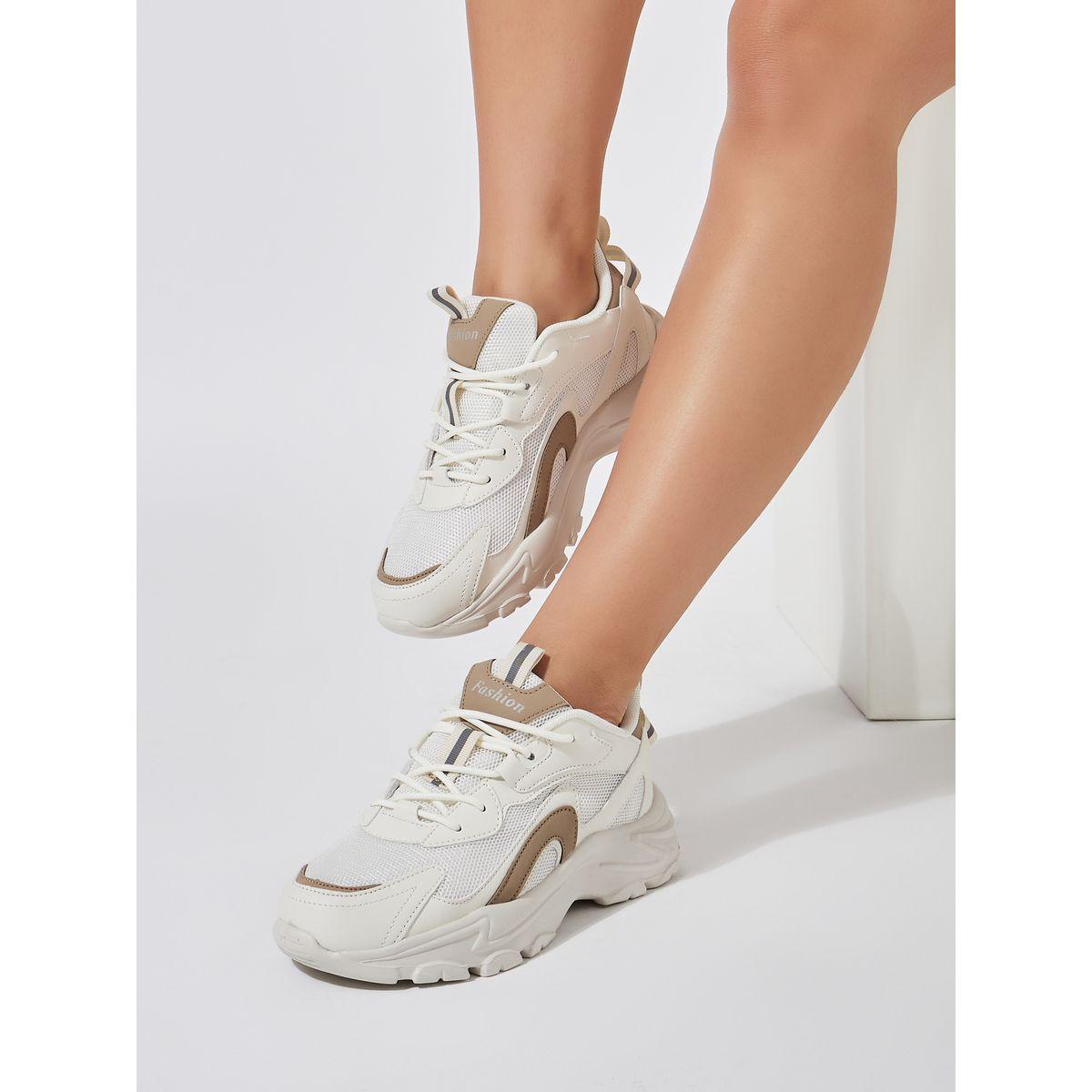 Styli Mesh Panel Chunky Sneakers-women-shoes-sneakers-image-1