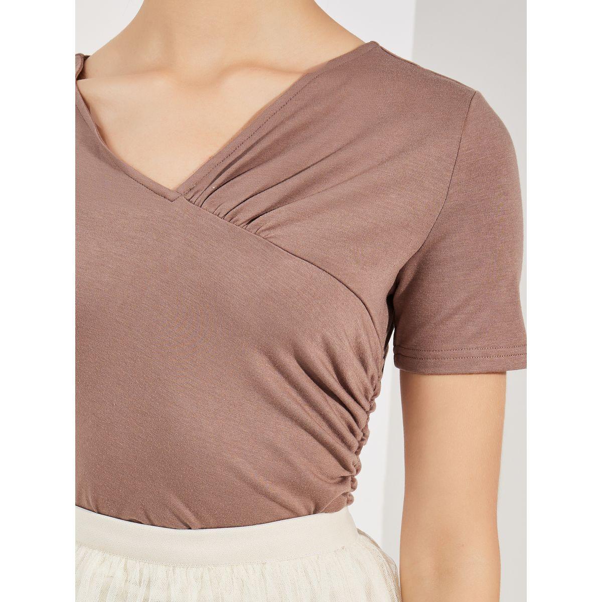 بودي سوت سادة مزين بكسرات-women-clothing-tshirts-image-4