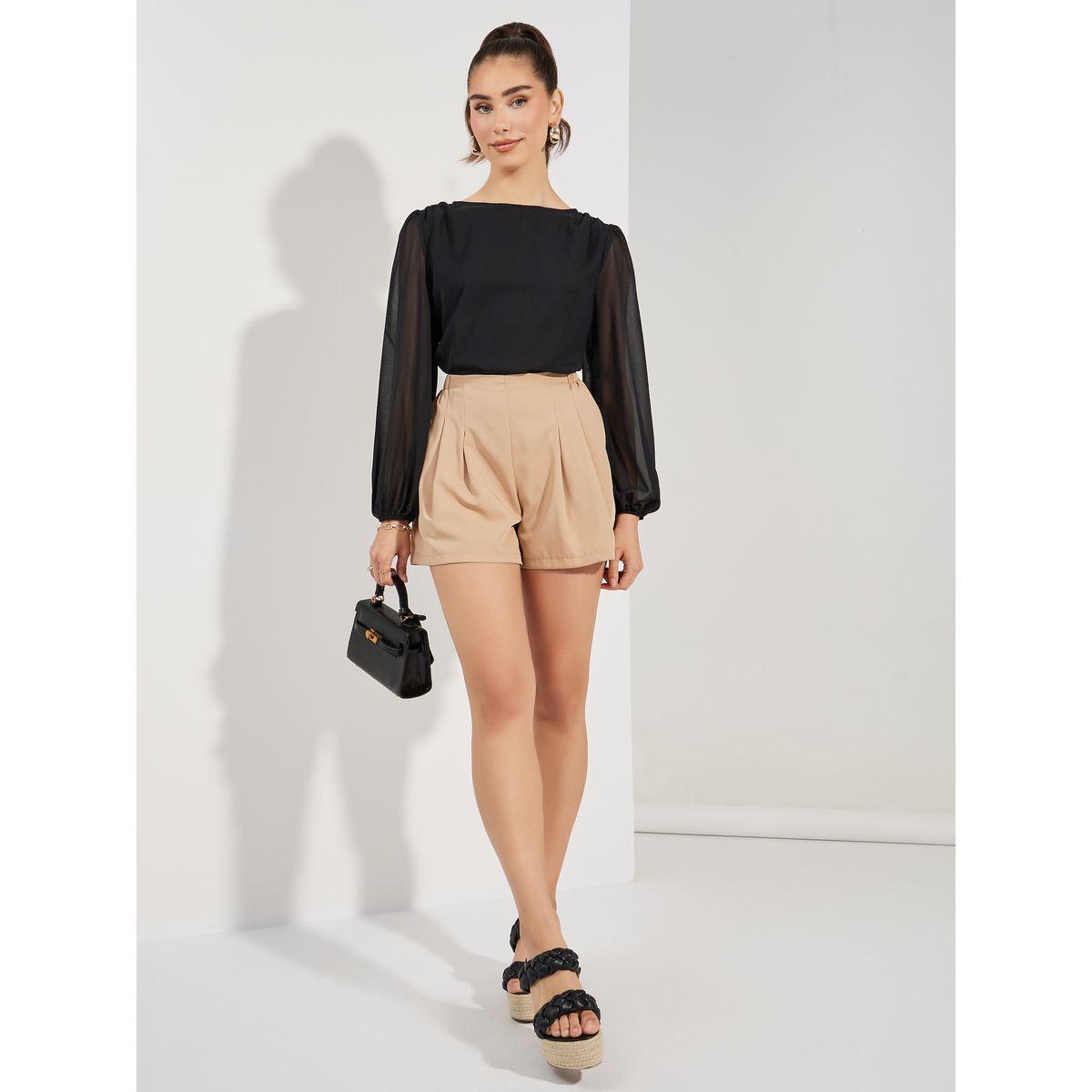 بلوزة شيفون بياقة قارب مع اكمام فوليوم-women-clothing-shirtsandblouses-blouses-image-3