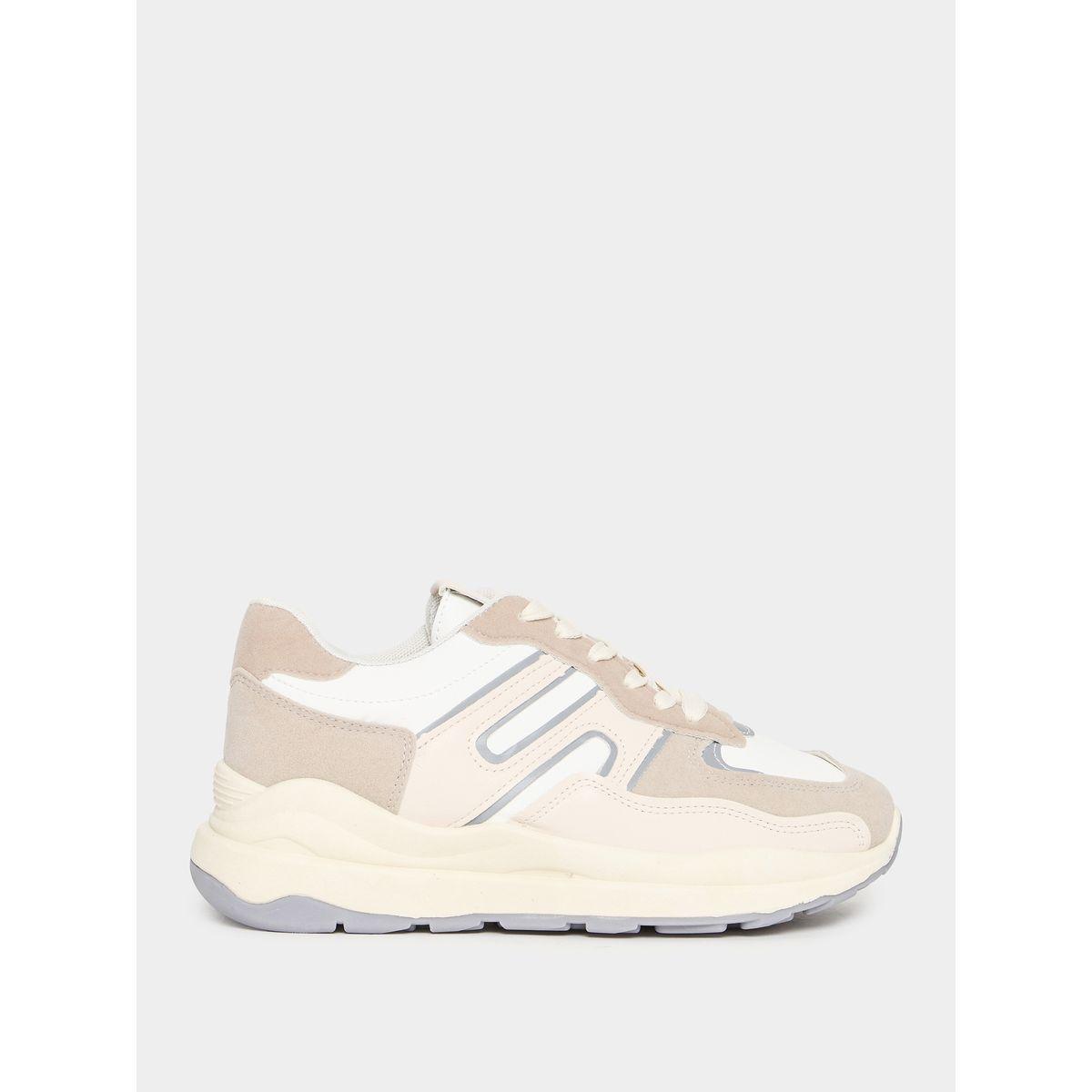 حذاء سنيكرز بنمط كتل الالوان مع رباط غلق-women-shoes-sneakers-image-1
